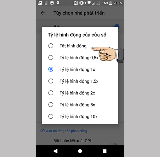 Tắt hình động